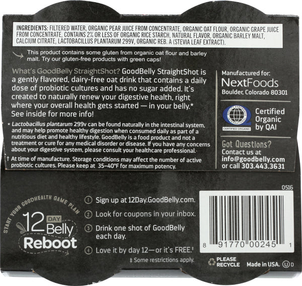 GOOD BELLY: STRAIGHT SHOT PLAIN FLAVOR (2.700 OZ)