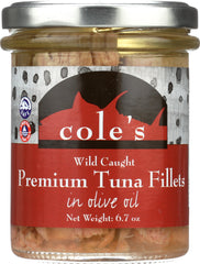 COLES: Tuna Fillet Olive Oil Glass, 6.7 oz