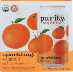 PURITY ORGANIC: Sparkling Water Mandarin 4 Pack, 48 fo