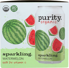 PURITY ORGANIC: Sparkling Water Watermelon 4 Pack, 48 fo