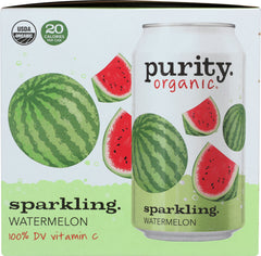 PURITY ORGANIC: Sparkling Water Watermelon 4 Pack, 48 fo