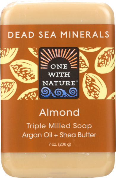 ONE WITH NATURE: Almond Dead Sea Minerals Soap Bar, 7 oz