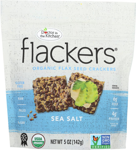 DOCTOR IN THE KITCHEN: Flackers Flax Seed Crackers Sea Salt, 5 oz