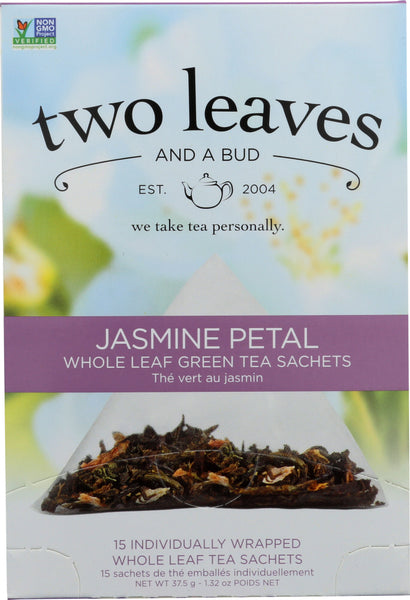 TWO LEAVES & A BUD: Jasmine Petal Green Tea, 15 bg