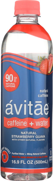 AVITAE: Water Caffeinated Strawberry, 16.9 fo