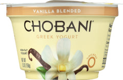 CHOBANI: Non-Fat Greek Yogurt Vanilla Blended, 5.3 oz