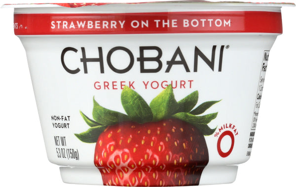 CHOBANI: Non-Fat Greek Yogurt Strawberry on the Bottom, 5.3 oz