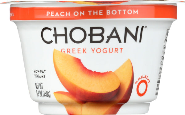 CHOBANI: Non-Fat Greek Yogurt Peach on the Bottom, 5.3 oz