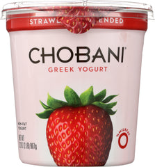 CHOBANI: Non-Fat Greek Yogurt Strawberry Blended, 32 oz