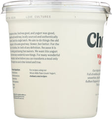 CHOBANI: Whole Milk Plain Greek Yogurt, 32 oz