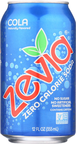 ZEVIA: All Natural Zero Calorie Soda Cola 6-12 fl oz, 72 fl oz