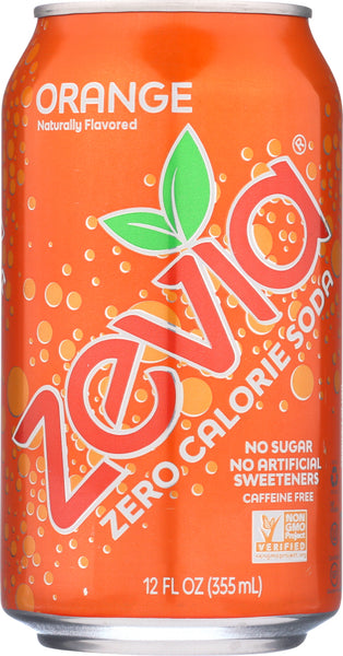 ZEVIA: All Natural Zero Calorie Soda Orange 6-12 fl oz, 72 fl oz