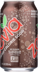 ZEVIA: All Natural Zero Calorie Soda Ginger Root Beer 6-12 fl oz, 72 fl oz