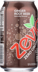 ZEVIA: All Natural Zero Calorie Soda Ginger Root Beer 6-12 fl oz, 72 fl oz