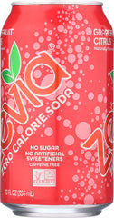 ZEVIA: Zero Calorie Soda Grapefruit Citrus 6-12 fl oz, 72 fl oz