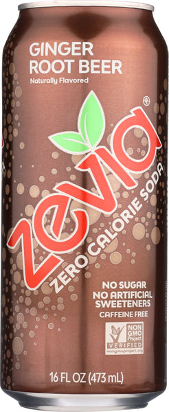 ZEVIA: Soda Ginger Root Beer, 16 fo