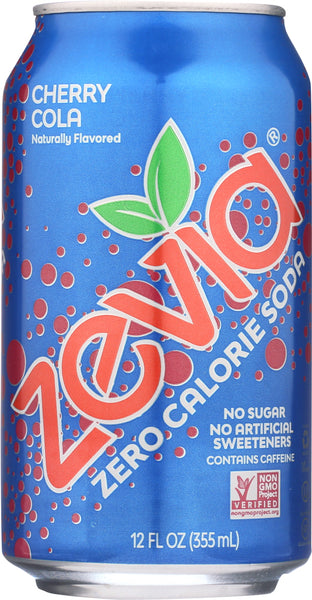 ZEVIA: Zero Calorie Soda Cherry Cola 6-12oz, 72 oz