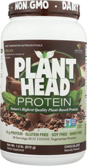 GENCEUTIC NATURALS: Plant Head Protein Powder Chocolate, 1.8 lbs