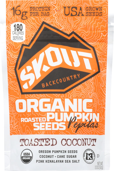 SKOUT: Seeds Pumpkin SEEDS PUMPKIN Toasted Coconut, 2.2 oz