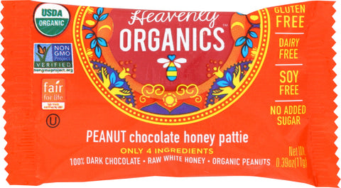 HEAVENLY ORGANICS: Peanut Chocolate Honey Pattie, 0.39 oz
