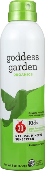 GODDESS GARDEN: Organics Kids Natural Sunscreen SPF 30, Broad Spectrum, Water Resistant, 6 oz