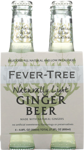 FEVER TREE: Soda 4pk Ginger Beer Light, 6.8 oz