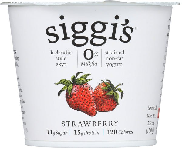 SIGGIS: Non-Fat Icelandic Style Skyr Strawberry Yogurt, 5.3 oz