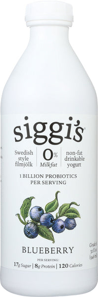 SIGGIS: Blueberry Filmjolk Non Fat Drinkable Yogurt, 32 oz