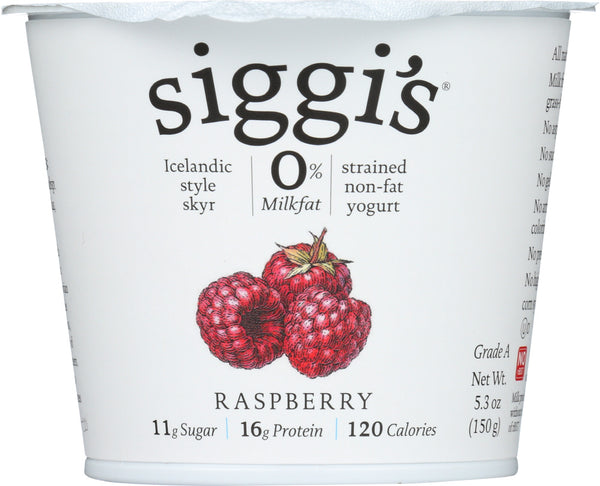 SIGGIS: Non-Fat Raspberry Skyr Yogurt, 5.3 oz