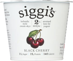 SIGGIS: 2% Milkfat Strained Low-Fat Black Cherry Yogurt, 5.3 oz