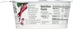 SIGGI'S: 4% Whole Milk Strained Yogurt Strawberry Rhubarb, 4.4 oz