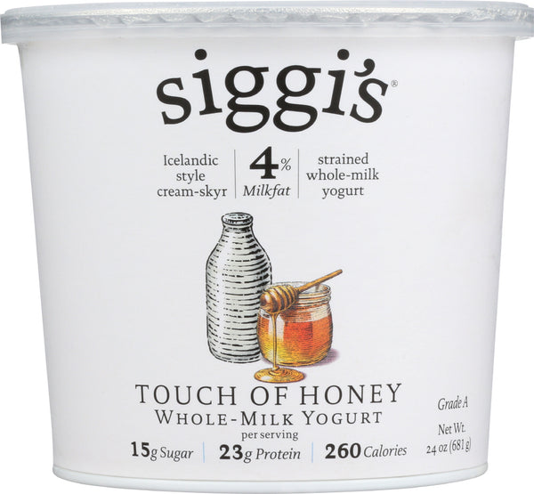 SIGGIS: 4% Whole Milk Strained Yogurt Honey, 24 oz