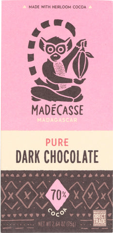 MADECASSE: Pure Dark Chocolate Bar 70%, 2.64 oz