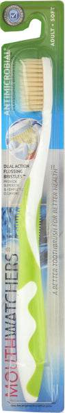 MOUTH WATCHERS: Toothbrush Adult Manual Green, 1 ea