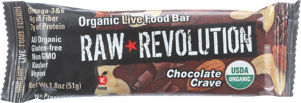 RAW REVOLUTION: Organic Live Food Bar Chocolate Crave, 1.8 oz