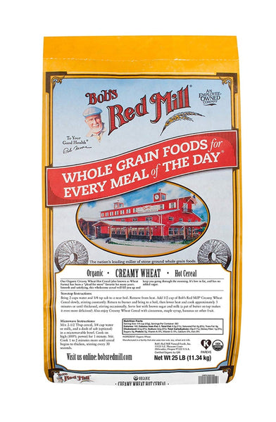 BOBS RED MILL: Organic White Wheat Farina, 25 lb