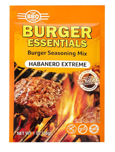 THE BBQ CHEF: Burger Essentials Seasoning Mix Habanero Extreme, 1 oz