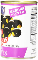 DELALLO: Olive Black Pitted Medium, 6 oz