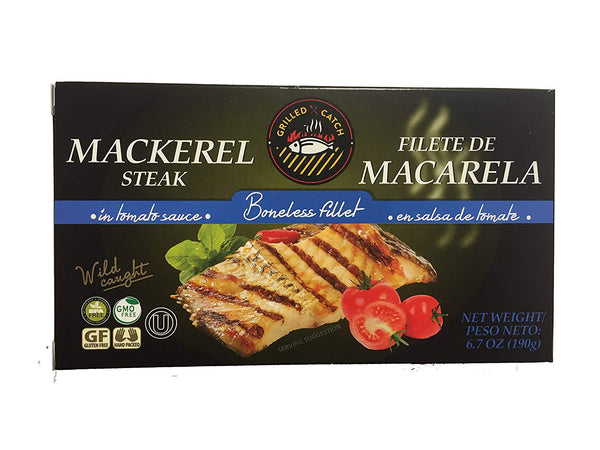 GRILLED CATCH: Mackerel Steak in Tomato Sauce, 6.7 oz