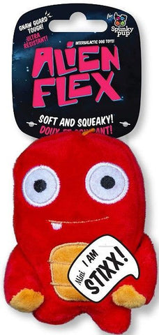 Spunky Pup Alien Flex Mini Stixx Plush Dog Toy