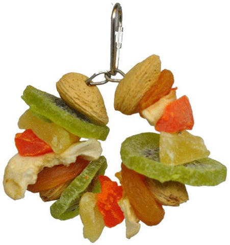 AE Cage Company Happy Beaks Deluxe Fruit and Nut Ring Jr Tropical Delight