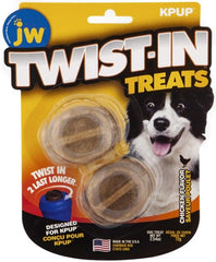JW Pet Twist-In Treats Chicken Flavored Treat Dispensing Dog Toy