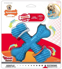 Nylabone Power Chew Comfor Hold X Bone Durable Dog Toy Beef Flavor Giant