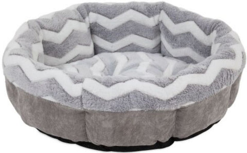 Precision Pet Snoozz ZigZag Round Pet Bed Gray And White