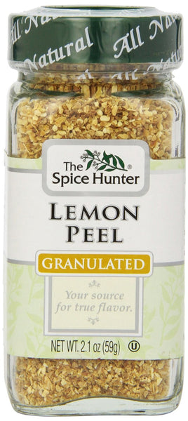 SPICE HUNTER: Lemon Peel Granulated, 2.1 Oz