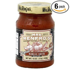 MRS. RENFRO'S: Gourmet Salsa Roasted Garlic Medium, 16 oz
