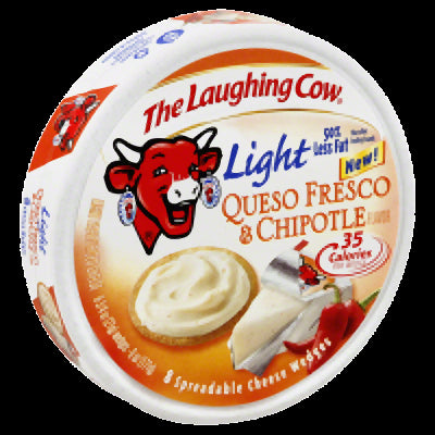 THE LAUGHING COW: Light Queso Fresco & Chipotle 8 Spreadable Cheese Wedges, 6 oz