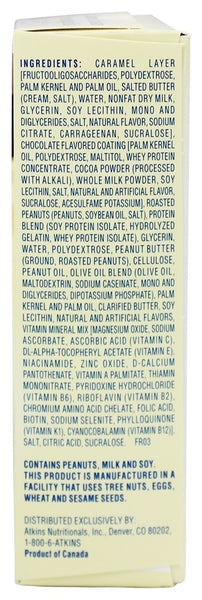 ATKINS: Snack Bar Caramel Chocolate Peanut Nougat (5x1.6oz bars), 8 oz