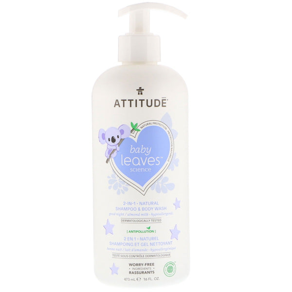 ATTITUDE: 2-IN-1 Shampoo Baby Night, 16 fo