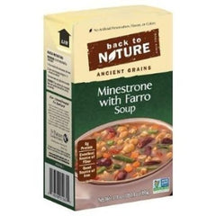 BACK TO NATURE: Reduced Sodium Soup Minestrone with Farro, 17.4 Oz